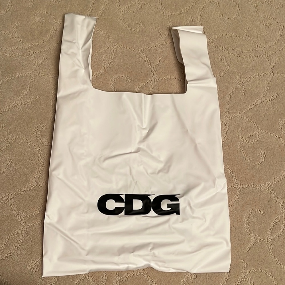 CDG White Plastic Shopping Bag Comme Des Garcons